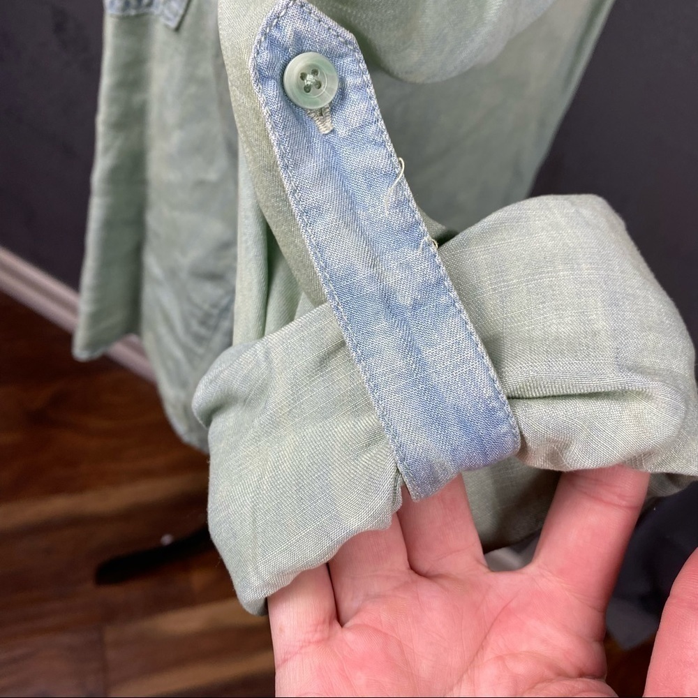 Bella Dahl Split Back Button Down Distressed Sunb… - image 6